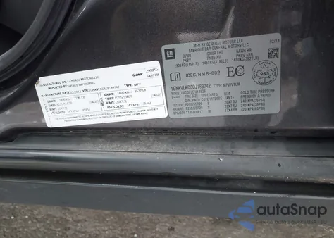 2013 Chevrolet Traverse Ltz z USA, uszkodzony, nr VIN 1GNKVLKD6DJ189742